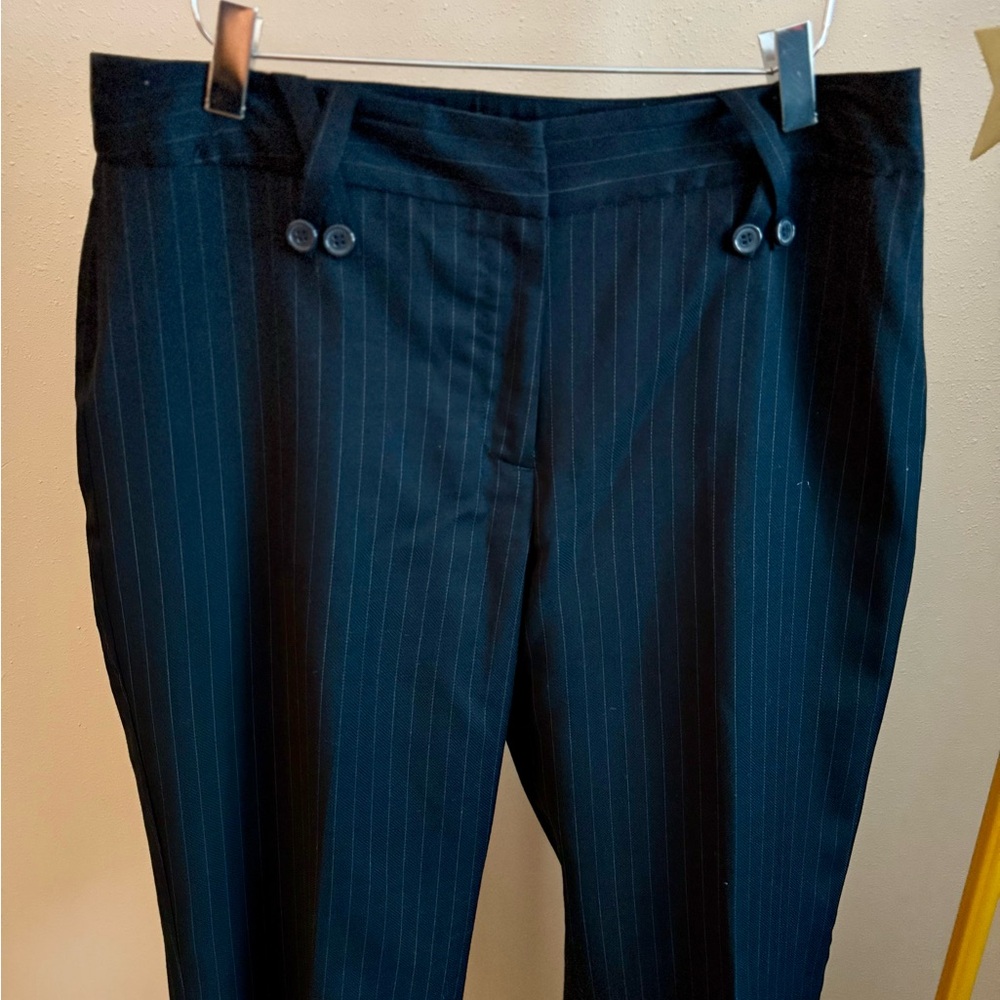 David N Navy Pinstripe Wool Blend Dress Pants Size 6 Career Trouser